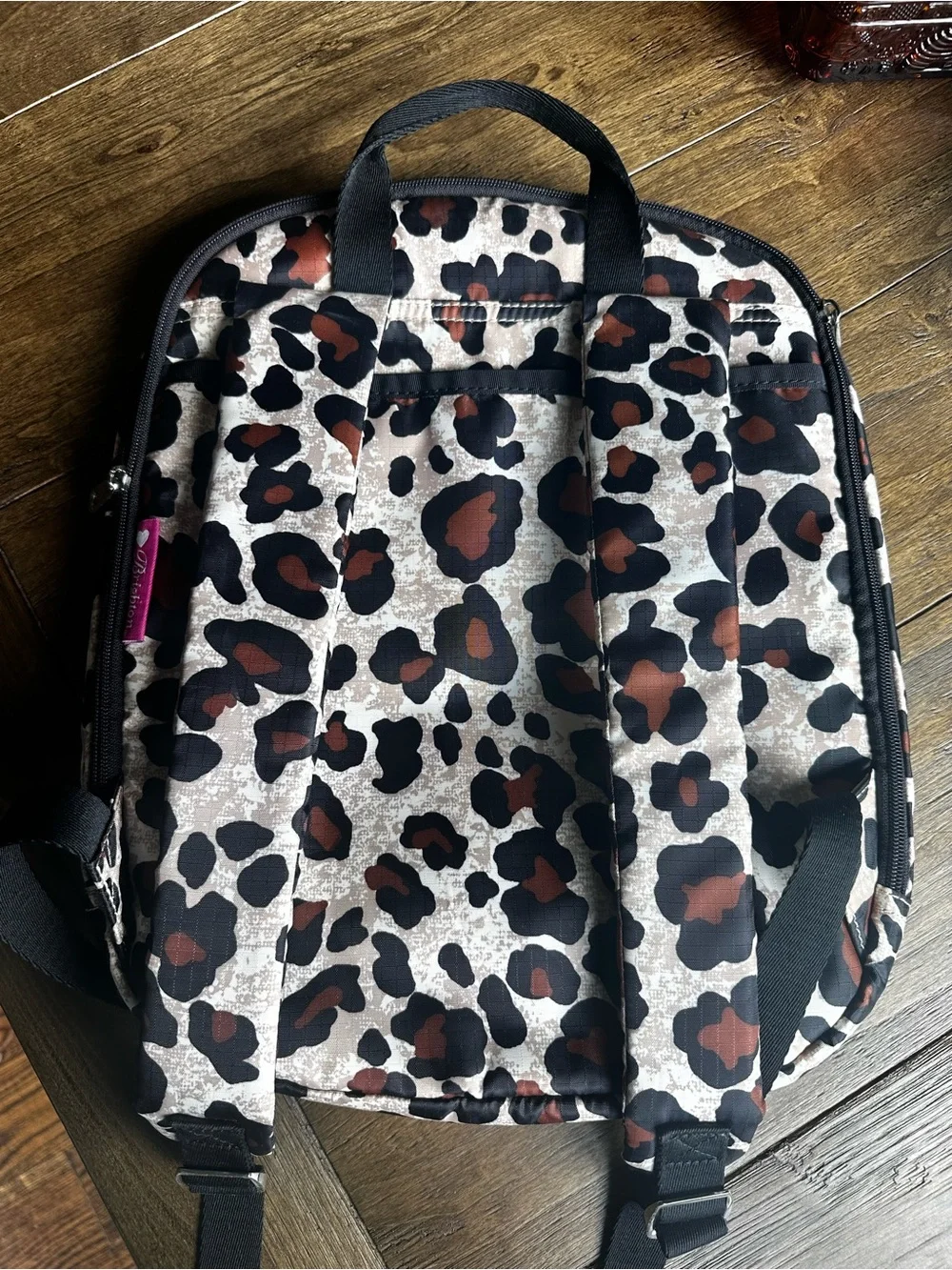 Brighton Leopard Print Backpack - Black & Brown Spots